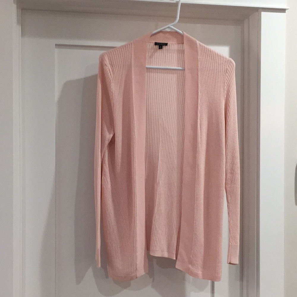 Blush pink pointelle knit cardigan by Talbots
